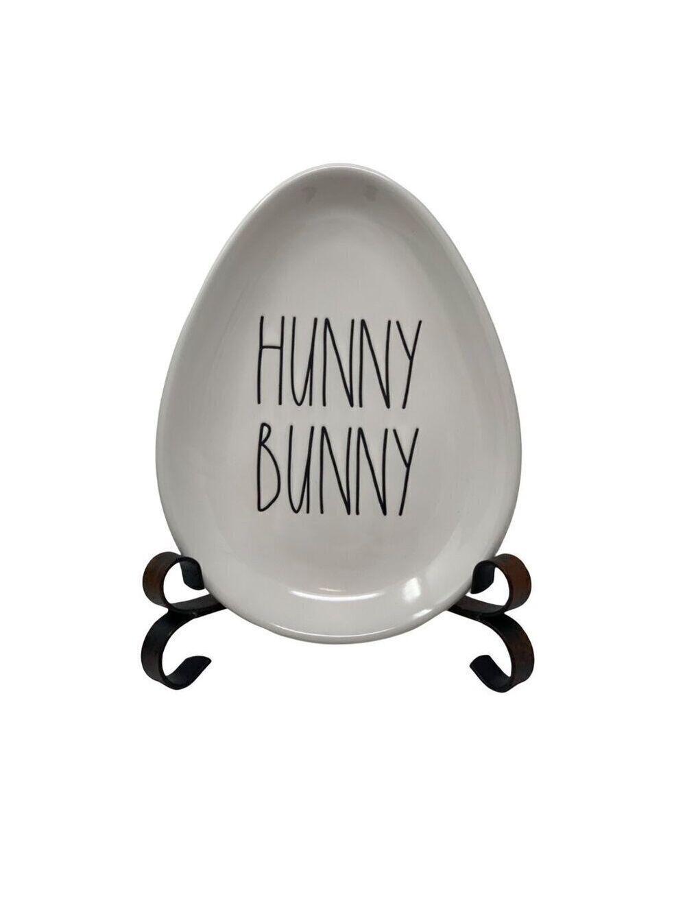 Rae Dunn Easter Plate 8 in HUNNY BUNNY Original Ceramic Spring Rabbit Decor